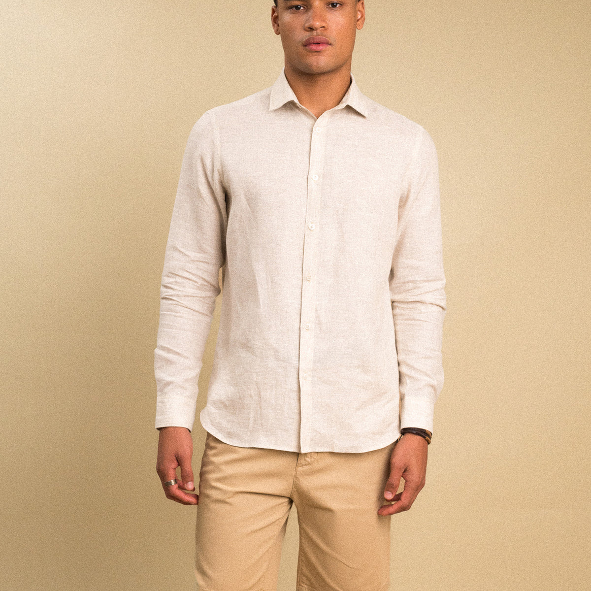 Akumal Beige Linen Shirt for Summer | Palma Camisera Akumal Beige Linen Shirt for Summer | Palma Camisera